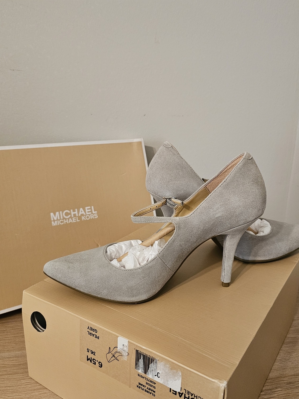 Michael Kors Claire Flex Mary Jane Pumps In Pearl Grey